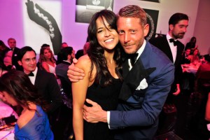 Michelle Rodriguez and Lapo Elkann amfAR Milano at Milan Fashion Week 2015