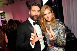 Luca Calvani and Chiara Ferragni amfAR Milano at Milan Fashion Week 2015