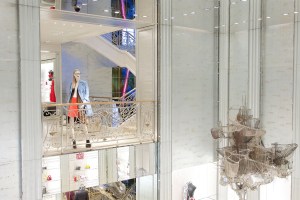 A view of Lee Bul's chandelier.