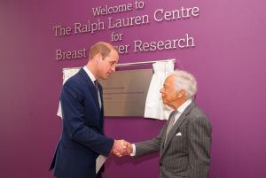 Prince William and Ralph Lauren at the opening of the opening of the cancer research center in London.