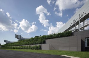 Prada’s state-of-the-art industrial complex in tuscany’s Valvigna are part of Prada’s “garden factories” and are nestled in a lush landscape of pomegranate, fig and jujube trees and vineyards.