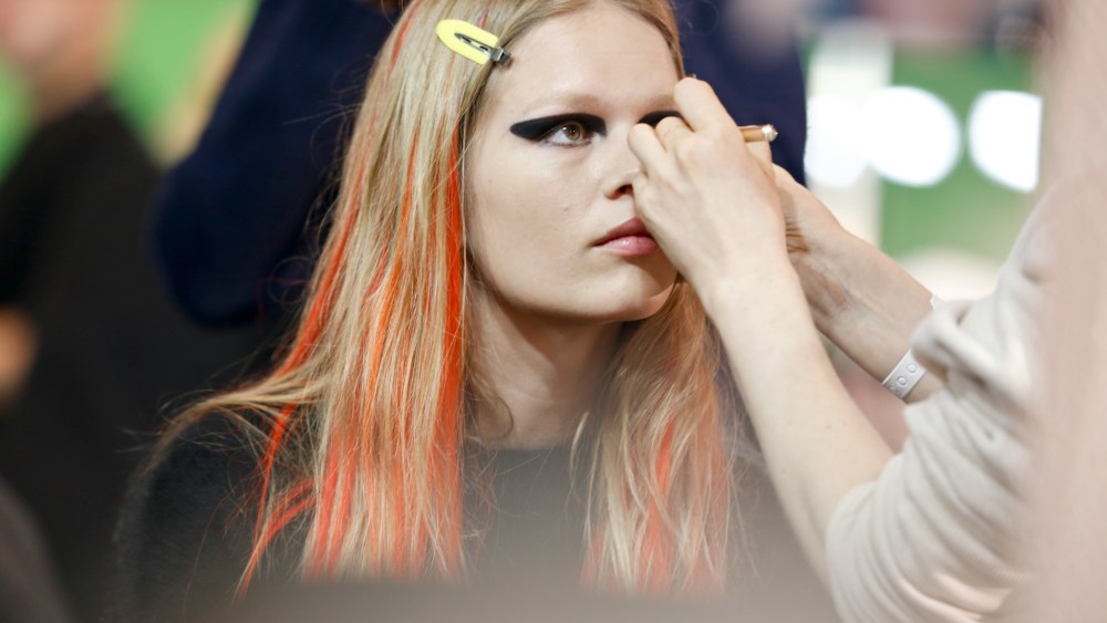 Backstage at Versace RTW Fall 2017