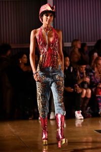 Model on the catwalkMOSCHINO Spring Summer 2018 Menswear and Women's Resort Collection, Runway, Los Angeles, USA - 08 Jun 2017