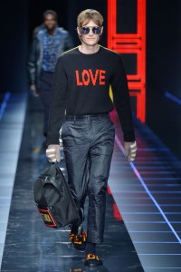 Model on the catwalkFendi show, Runway, Autumn Winter 2017, Milan Fashion Week Men's, Italy - 16 Jan 2017