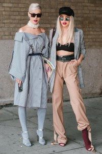 Street style at New York Fashion Week spring 2018.