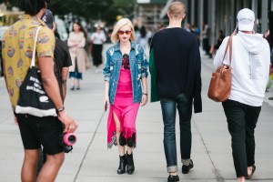 Street style at New York Fashion Week spring 2018.