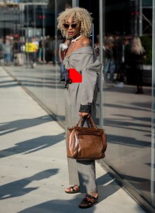 Street style at New York Fashion Week spring 2018.