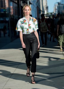 Street style at New York Fashion Week spring 2018.
