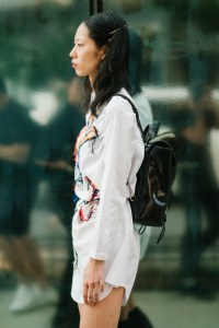 Street style at New York Fashion Week spring 2018.