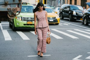 Street style at New York Fashion Week spring 2018.