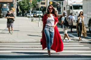 Street style at New York Fashion Week spring 2018.