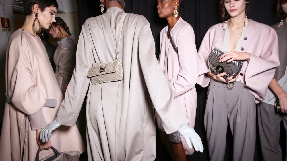 Backstage at Giorgio Armani RTW Fall 2018