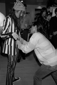 Marc Jacobs makes a last-minute adjustment before his Spring 1993 Grunge collection for Perry Ellis.