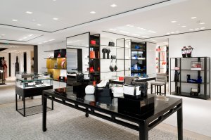 Accessories on display in the new Chanel flagship in Paris.