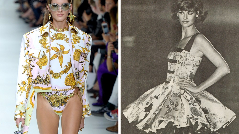 Right: Versace RTW Spring 1992; Left: Versace RTW Spring 2018