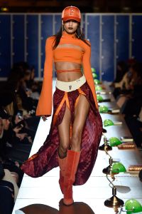 A look from Fenty Puma by Rihanna RTW Fall 2017 in Paris.
