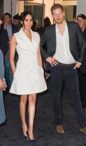 Prince Harry and Meghan Duchess of Sussex visit Courtnay Creative event celebrating the city's thriving arts scene in Wellington
Prince Harry and Meghan Duchess of Sussex tour of New Zealand - 29 Oct 2018
Wearing Maggie Marilyn