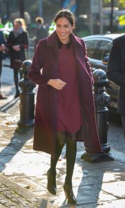 Meghan Duchess of SussexMeghan Duchess of Sussex visit to the Hubb Community Kitchen, London, UK - 21 Nov 2018The Duchess of Sussex will visit the Hubb Community Kitchen to see how the funds raised by Together: Our Community Cookbook are already making a difference.Supported by The Royal Foundation and published by Penguin Random House companies, Together features over 50 recipes from women whose community was affected by the Grenfell Tower fire.The Duchess, who has made regular private visits to the kitchen since January 2018, will meet the women as they prepare fresh meals for the local community in the newly renovated kitchen. The women will be preparing 200 meals in just one day, to be delivered to local groups, including elderly people's homes, homeless shelters and women's refuges. Wearing Club Monaco, Shoes By Givenchy Club Monaco Dress And Coat