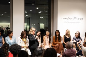 Deirdre Quinn, co-founder and chief executive officer of Lafayette 148, speaks after the Unordinary Women panel Thursday night in New York.