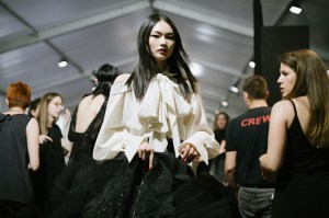 Backstage at  CR Runway x LuisaViaRoma.