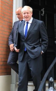Boris Johnson leaves an address in Little College Street, Westminster