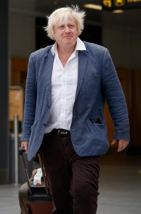 Boris Johnson seen returning to Gatwick Airport after a short visit to Italy