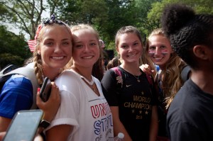 The scene at the Women's World Cup Parade in NYC.