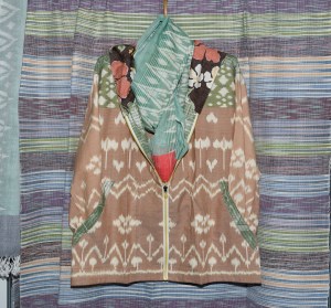 Hand-woven ikat silks by A.N.D. Cambodia.