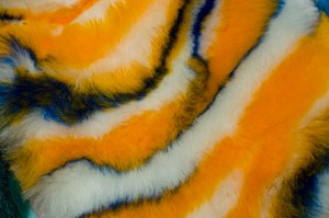 A faux fur in a twisted animal print by Jules Tournier Since 1865.