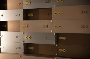 The safety deposit box motif at The Vault.