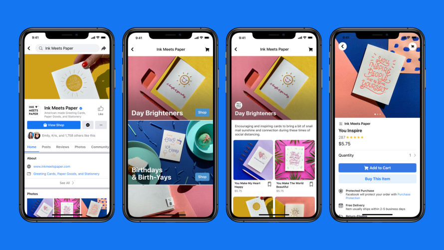 Facebook hopes to help out its 160 million small businesses during the pandemic by letting them set up storefronts in its apps.