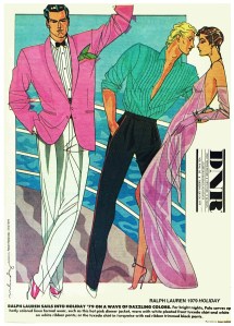 Ralph Lauren 1979 holiday collection. Drawing by Robert Melendez.