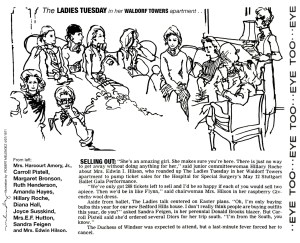 Illustrations by Robert Melendez of the “Ladies Tuesday” in a 1971 issue of WWD.
