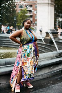 A friend of KidSuper designer Colm Dillane in a look from his collection.