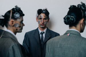 Backstage at Thom Browne RTW Spring 2022