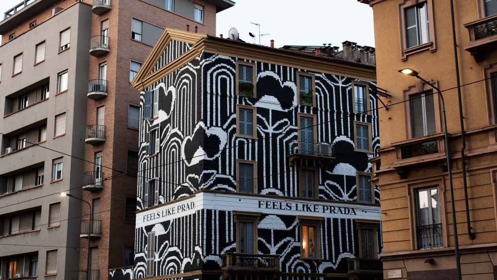 Prada's installation in Milan