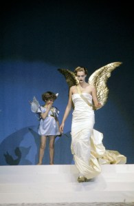 Thierry Mugler celebrated the tenth anniversary of his ready to wear label with the first commerical runway show, 1984