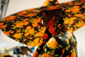 Backstage at Richard Quinn RTW Fall 2022 on February 19, 2022 in London
