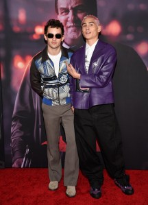 Eli Brown, left, and Evan Mock attend the world premiere of "The Batman" at Lincoln Center Plaza on Tuesday, March 1, 2022, in New York. (Photo by Evan Agostini/Invision/AP)