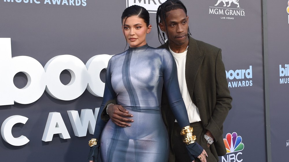 Kylie Jenner and Travis Scott at the 2022 Billboard Music Awards held at the MGM Grand Garden Arena on May 15th, 2022 in Las Vegas, Nevada.