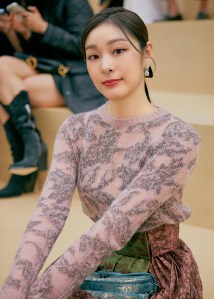 Yuna Kim in the front row of the Dior women's show in Seoul.