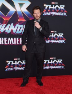 Chris Pratt at the world premiere of “Thor: Love and Thunder” held at El Capitan Theatre in Los Angeles, California.