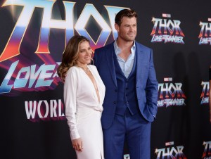 Elsa Pataky and husban Chris Hemsworth at the world premiere of “Thor: Love and Thunder” held at El Capitan Theatre in Los Angeles, California.