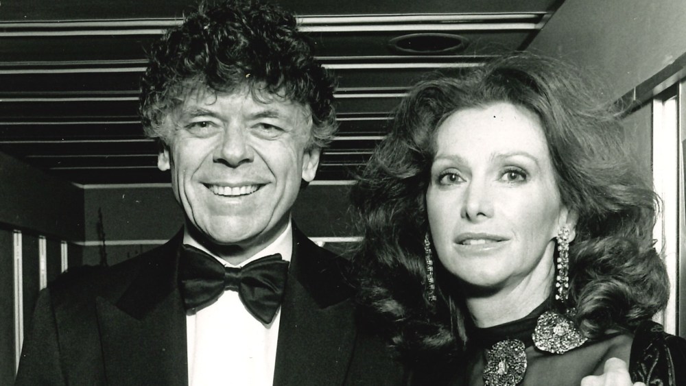 Ann Getty wearing some of her JAR jewels in 1998 with her husband Gordon.