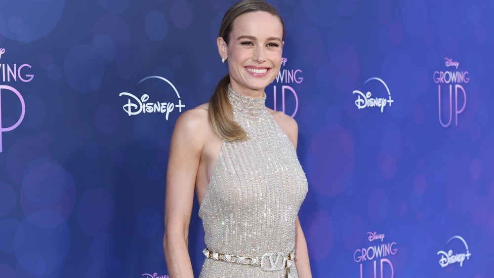 Brie Larson in valentino jumpsuit at the Red Carpet Premiere Event for Disney+'s "Growing Up" held at NeueHouse on September 7, 2022 in Los Angeles, California. at the Red Carpet Premiere Event for Disney+'s "Growing Up" held at NeueHouse on September 7, 2022 in Los Angeles, California.