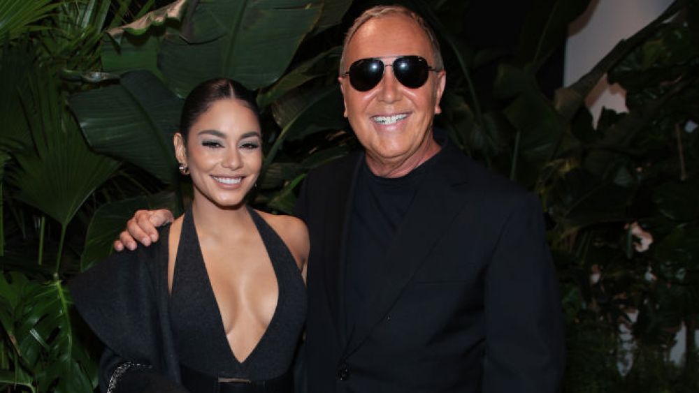 Vanessa Hudgens and Michael Kors at the designer's runway show.