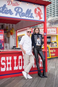 Tommy Hilfiger and Gigi Hadid before the designers spring 2017 show.
