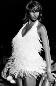 Naomi Campbell walks the Tommy Hilfiger Spring 2000 show.