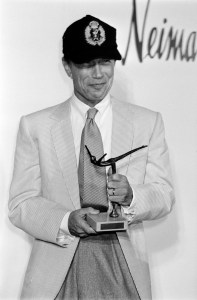 Photographer Jean-Paul Goode receives the Distinguished Service Award during the Neiman Marcus Award Ceremony and Short Hills Mall store opening.