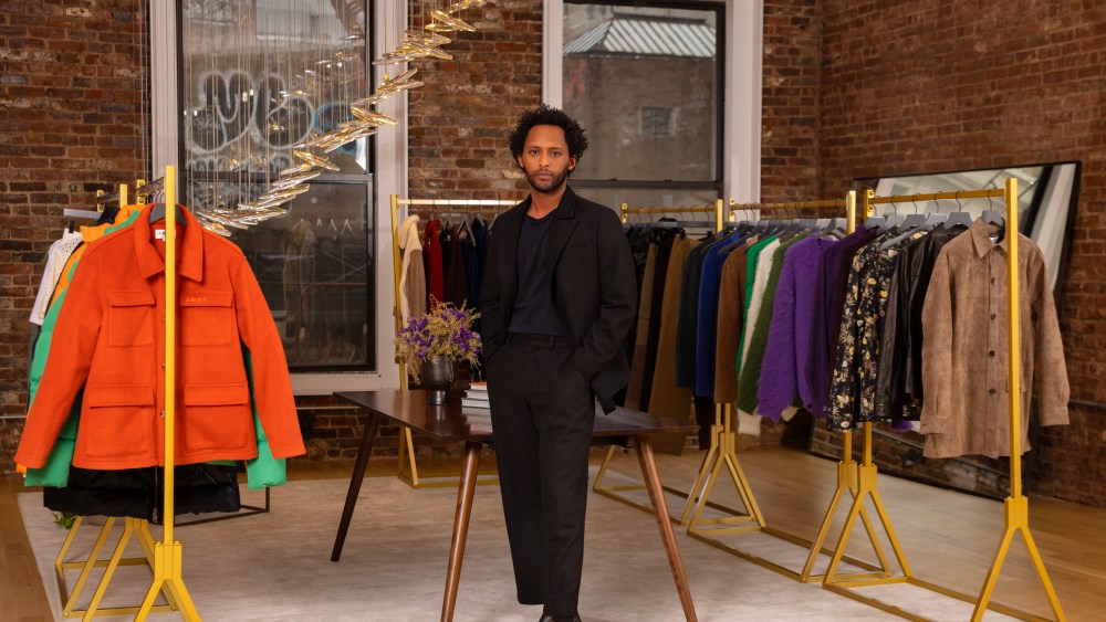 Awet Woldegebriel in the SoHo showroom.